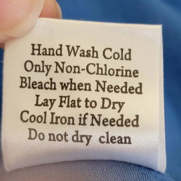 Soft Surroundings Faux Wrap Top Periwinkle Blue Pima Cotton Womens Size L - Picture 9 of 9